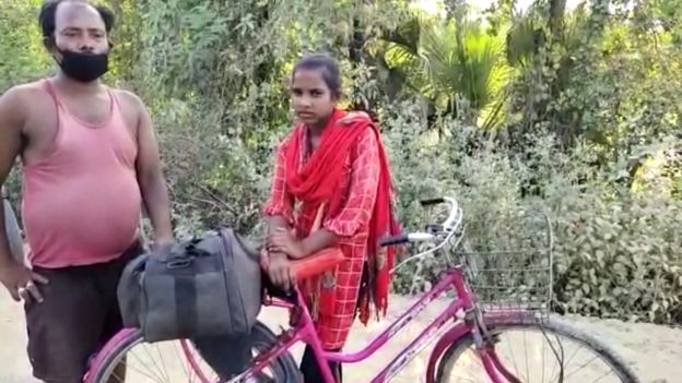 1200 किलोमीटर ज्योति ने चलाई साइकिल